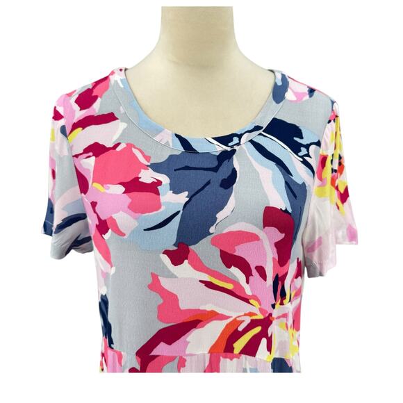 Joules Krista Bold Colorful Floral Print Knee Length Spring Summer Shift Dress - Picture 5 of 12
